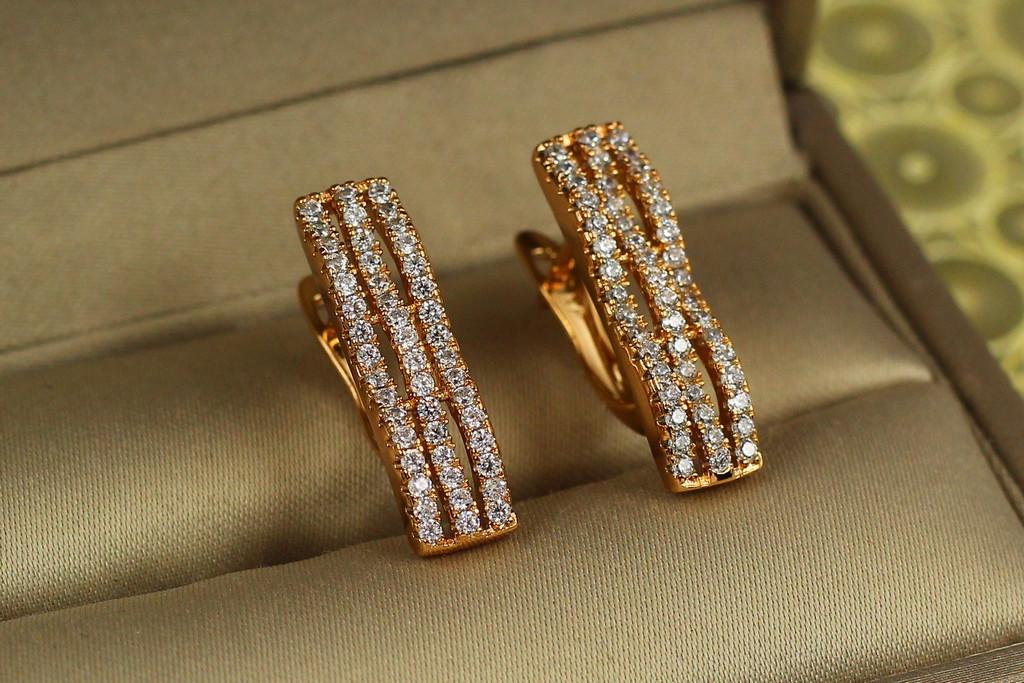 Серьги Xuping Jewelry Шезлонг 2 см Золотистый (2142277481)