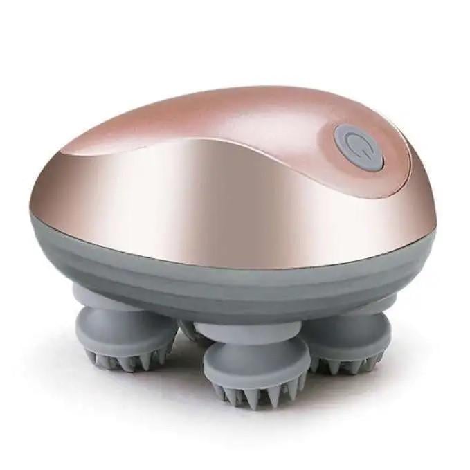 Масажер для голови RIAS Scalp Massager GX-608 акумуляторний з 4 головками Pink (3_06452)