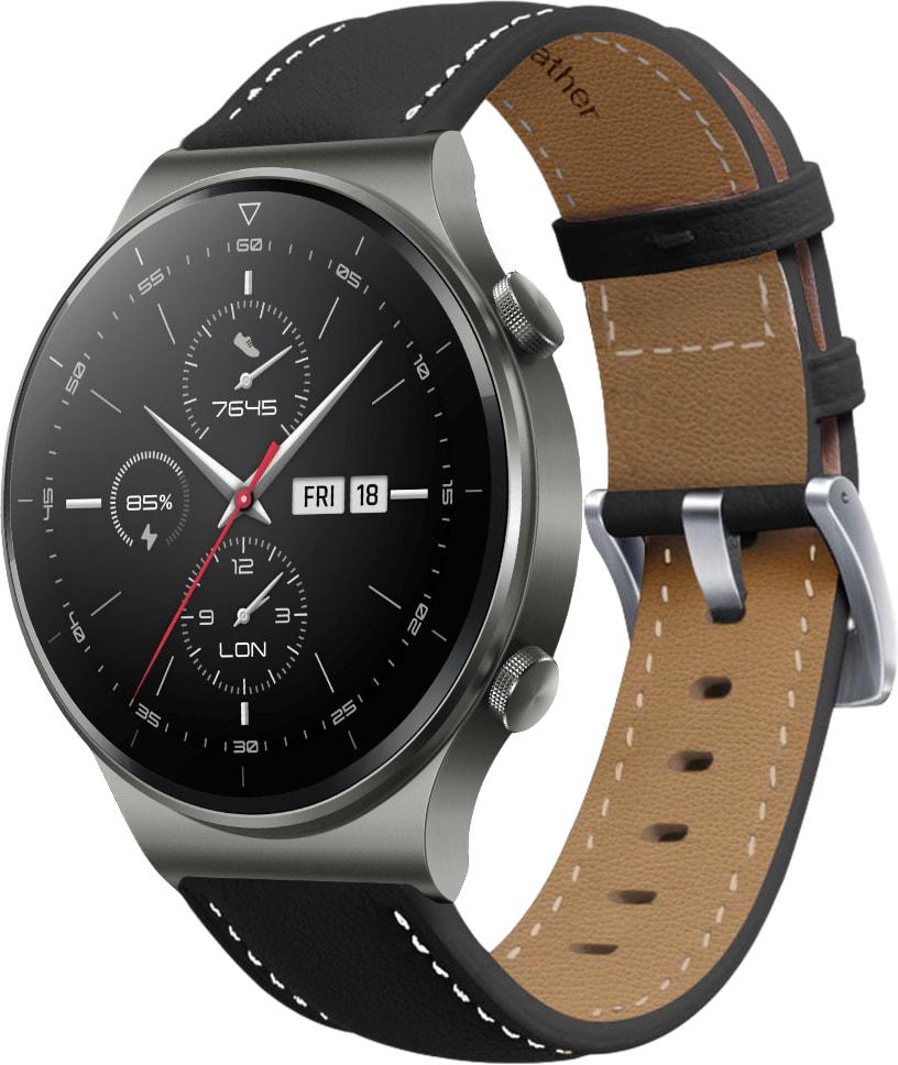 Ремешок кожаный Folsa для Huawei Watch GT 2 Pro Black (31547-2B)