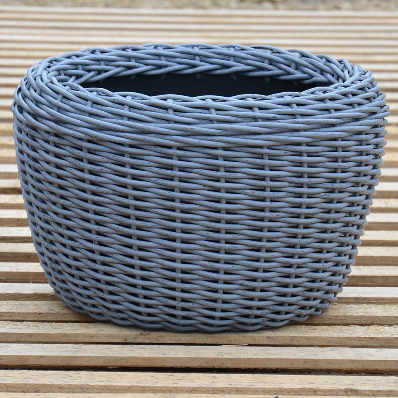 Кашпо велике для рослин та квітів з штучного ротангу/ручної роботи 60 л Сірий (12343664) - фото 3 Кашпо велике для рослин та квітів з штучного ротангу/ручної роботи 60 л Сірий (12343664) - фото 3