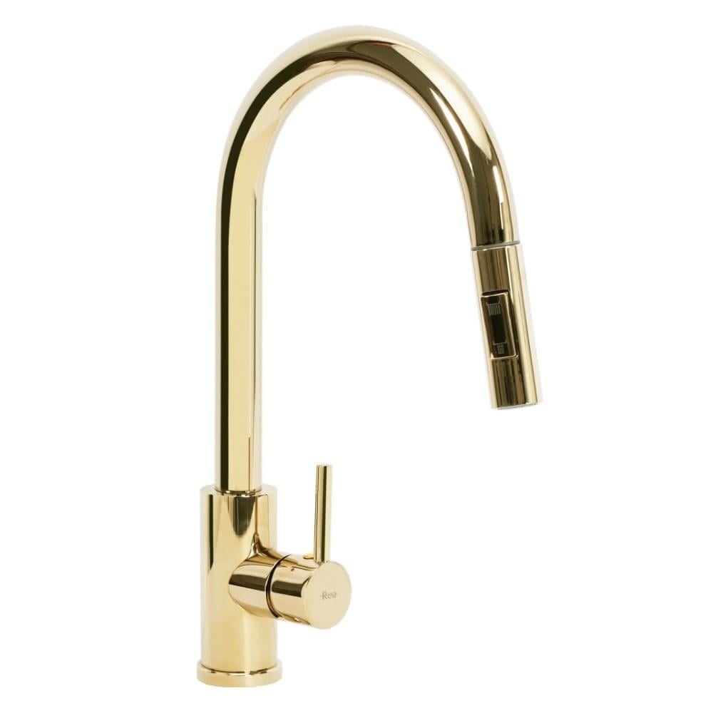 Смеситель для кухни Rea Fresh с выдвижным изливом Золотой (REA-B0669)