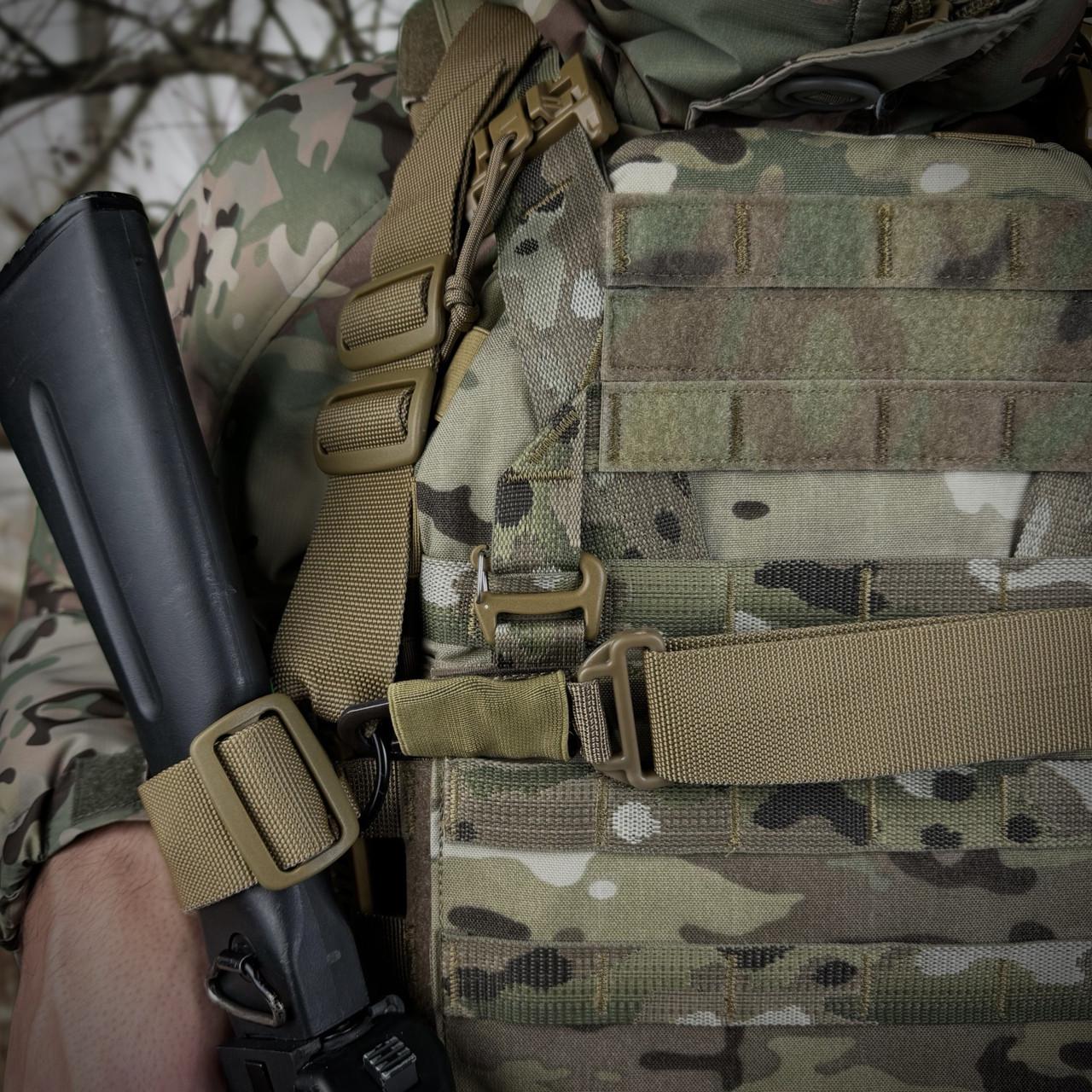 Ремень оружейный одно/двухточечный Ragnarok TYR Carbine с дополнительным креплением Койот - фото 4