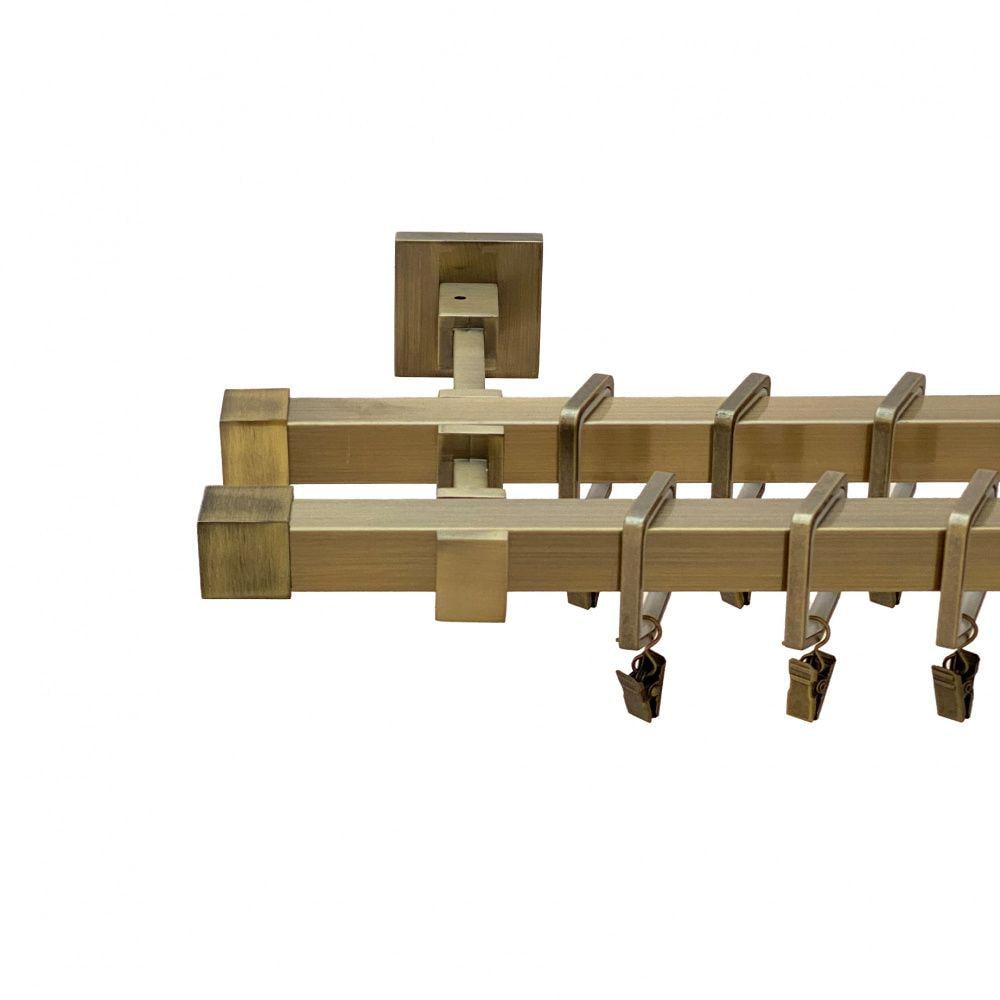 Карниз металлический Orvit Купер Заглушка двухрядный бруклин/гладкая труба кольцо тихоходное квадро с лягушкой Антик 20/20 мм 300 см (00-00015614)