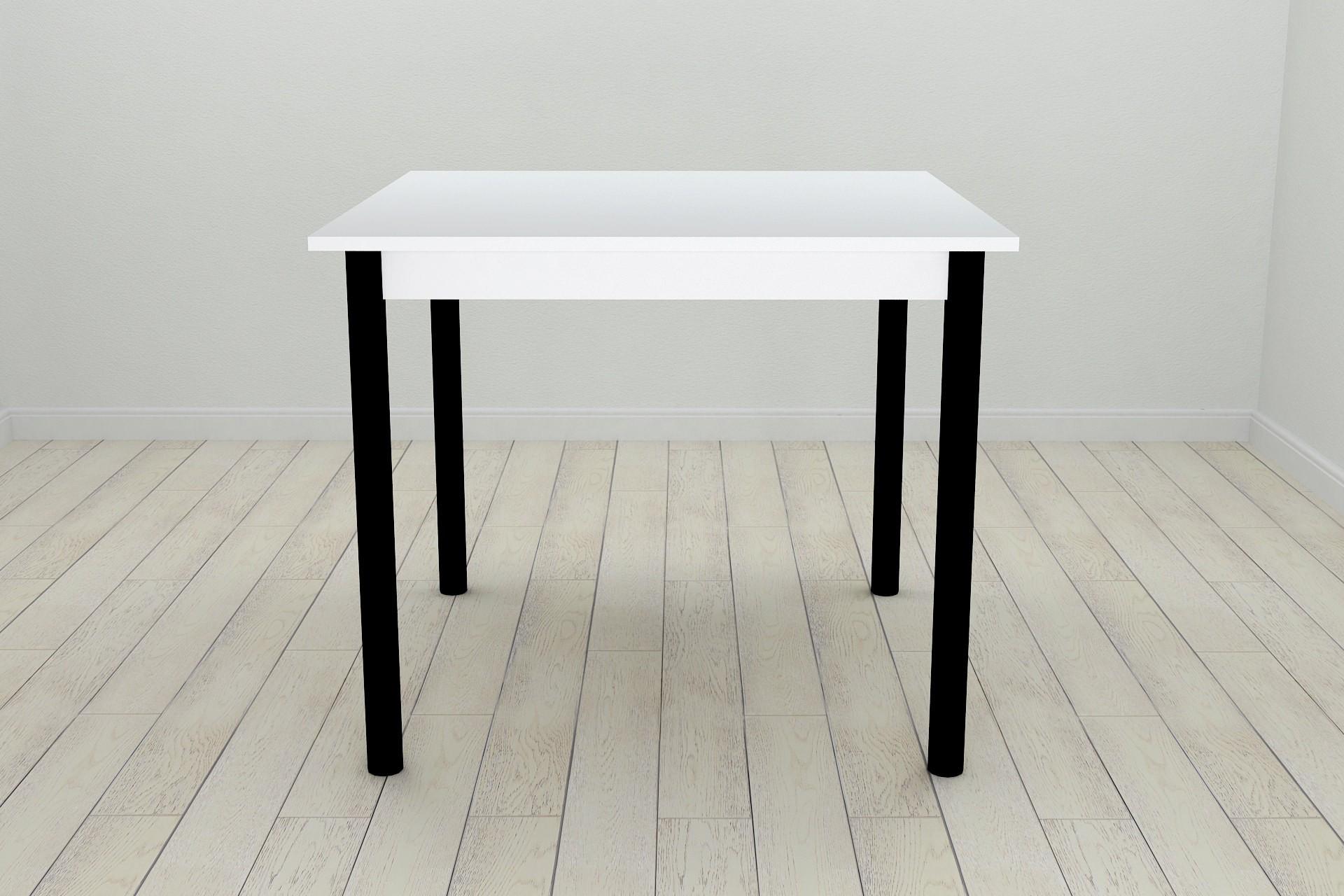 Стол кухонный Ferrum-decor Агата ДСП 16 мм 75x80x80 см Черный/белый (FRD-106254)