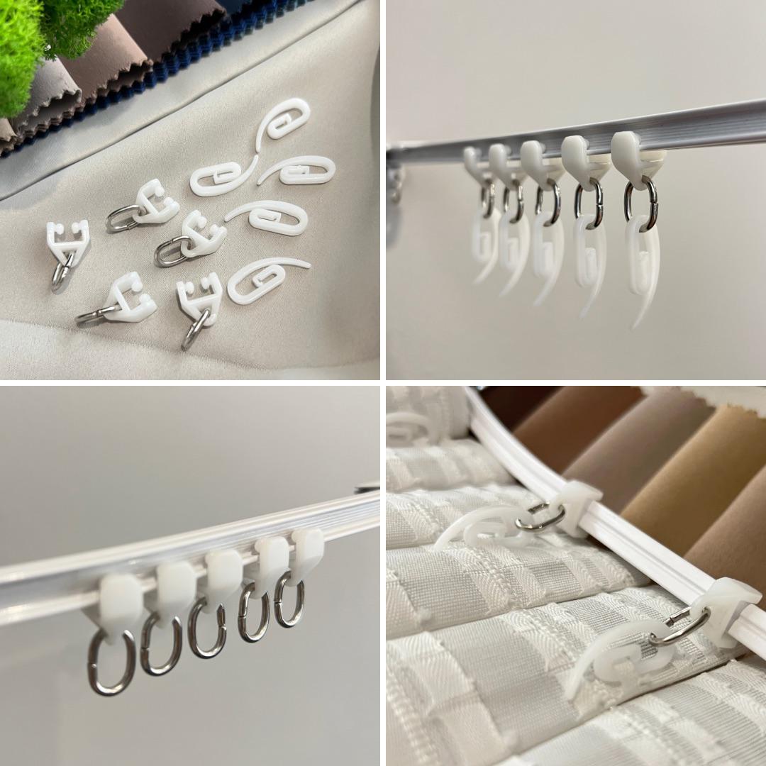 Бігунки Quadrum Мікро для профільних карнизів 50 шт. Білий - фото 5