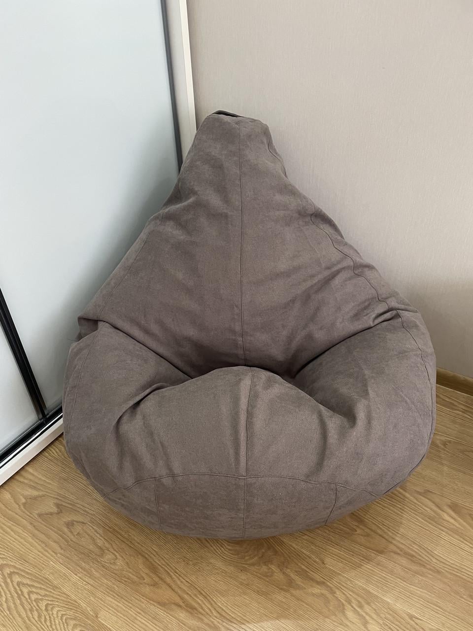 Бескаркасное кресло-мешок SkyPuff MEGA Груша Велюр GREAT XXXL 160х120 см Cappuccino (160045)