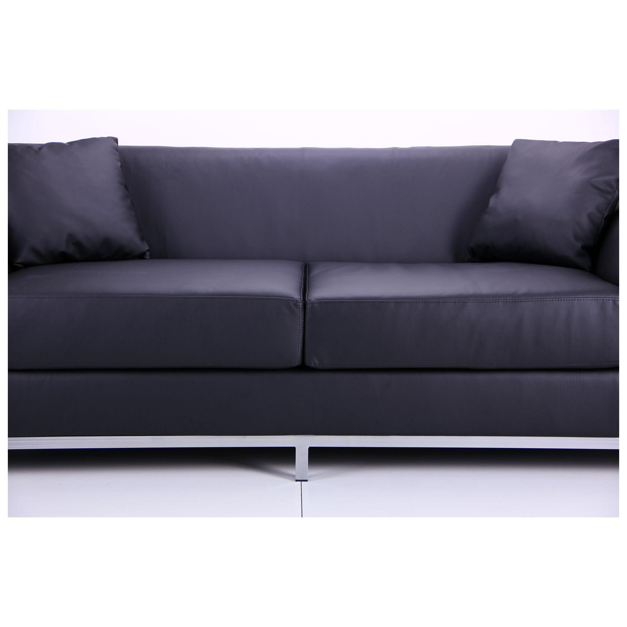 Диван AMF Токіо в офіс/квартиру 780х2100х910 Неаполь шкірозамінник Чорний - фото 6 Диван AMF Токіо в офіс/квартиру 780х2100х910 Неаполь шкірозамінник Чорний - фото 6