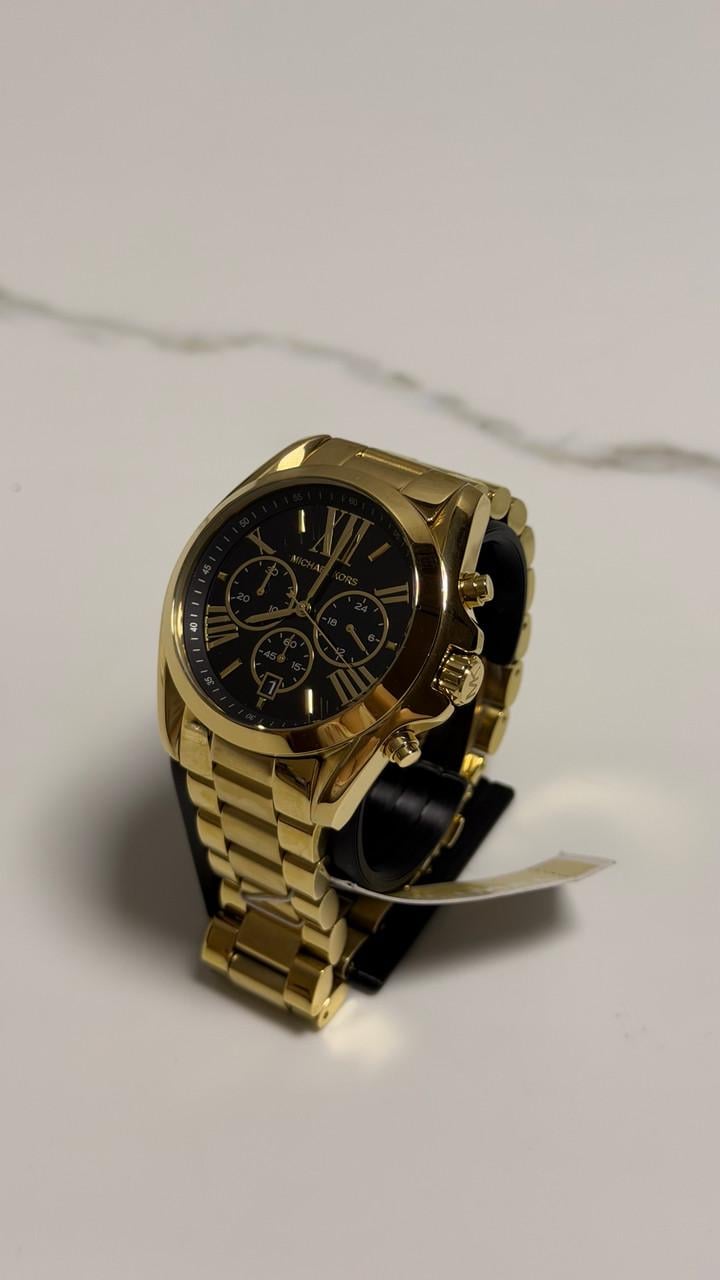 Часы унисекс Michael Kors Oversized Bradshaw MK5739 с хронографом Золотистый/Черный циферблат