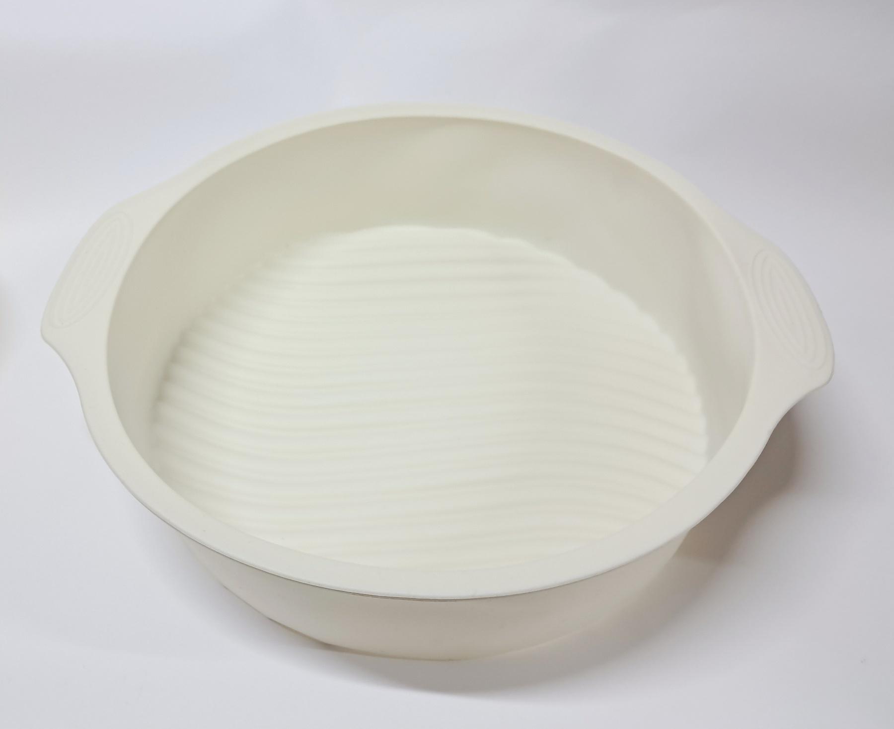 Форма силиконовая для пирогов и тортов круглая с ручками 23 см Бежевый (SAM-07338)