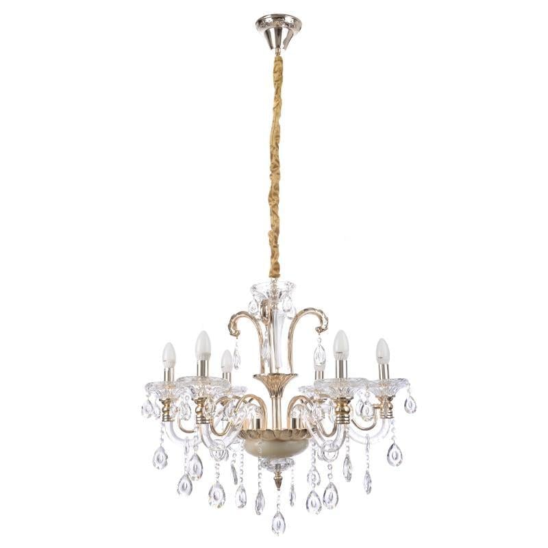 Люстра свеча подвесная хрустальная классическая Brille BCL-493S/6 E14/LED G