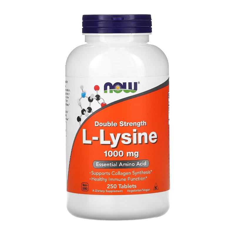 Лізин NOW L-Lysine 1000 мг Double Strength 250 капс. (10408-01)