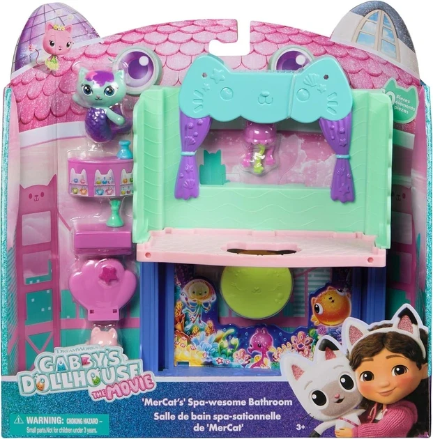 Игровой набор Ванная комната MerCat в спа-салоне Габби Spin Master Gabby's Dollhouse 10 элементов от 3 лет (SKU-185)