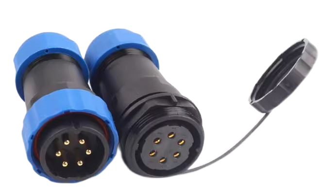 Разъем герметичный SP28 IP68 гнездо/штекер на кабель SP28 2P-F-M 6pin 25 А (2338163244)