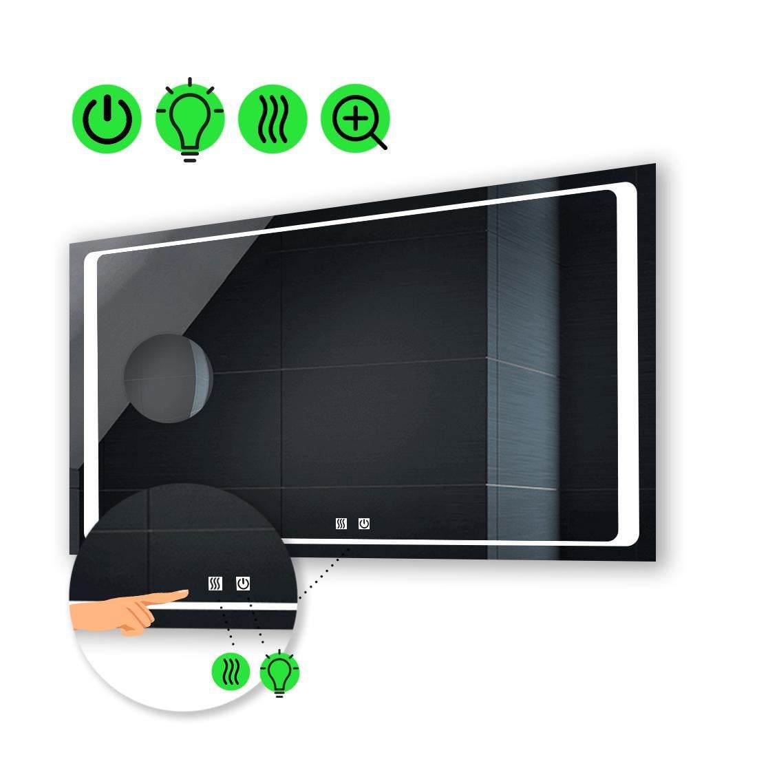 Зеркало с LED подсветкой Emma со Smart-блоком 80x60 см (Emmag38)