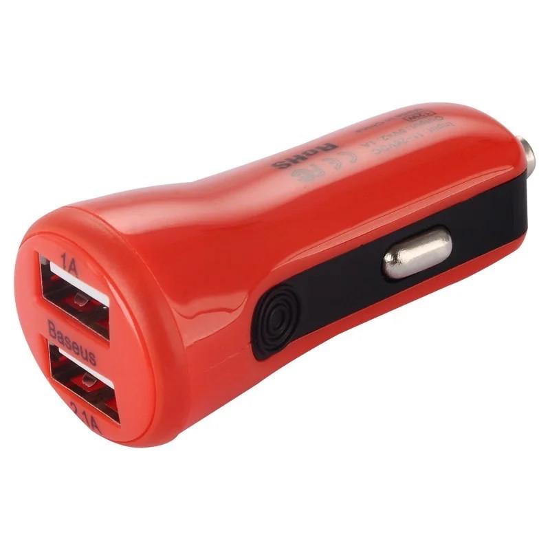 Автомобільний зарядний пристрій BASEUS Tiny 2USB 2,1 A Red - фото 3