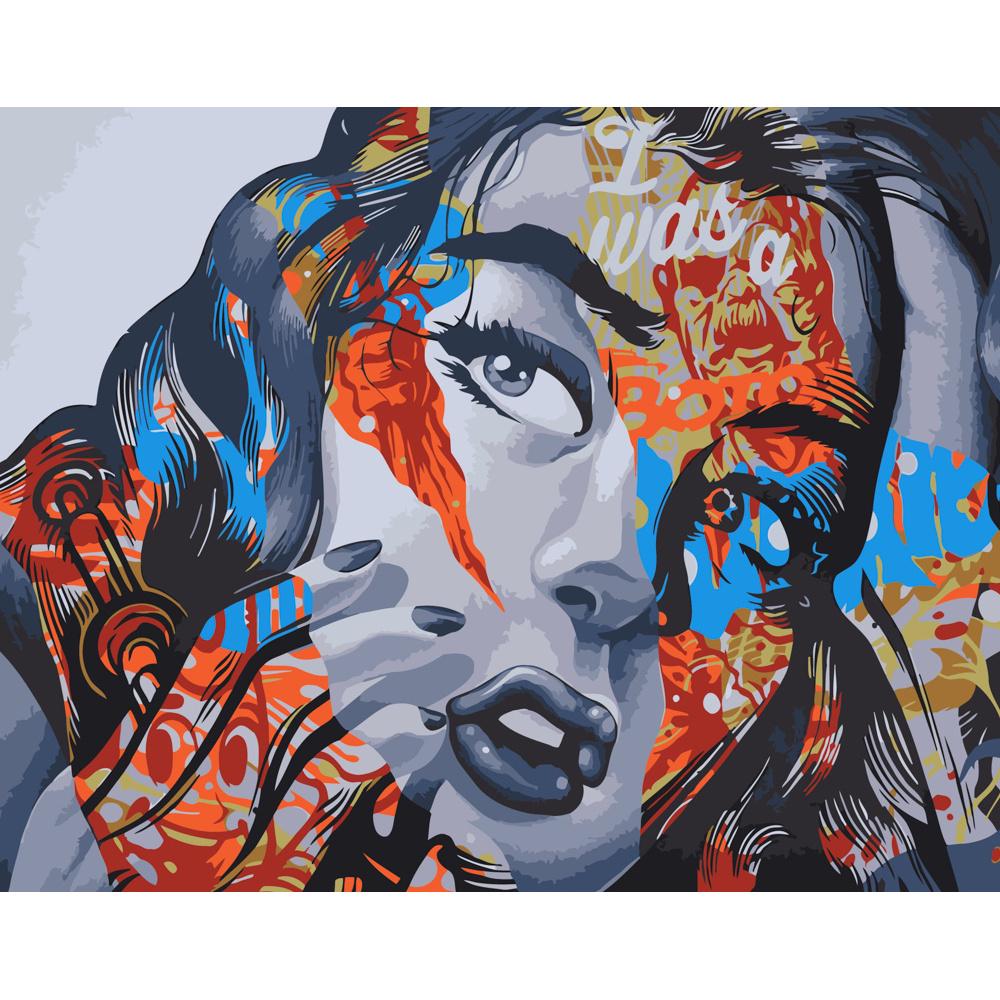 Картина по номерам Strateg Премиум Узоры на лице 40х50 см (DY143)