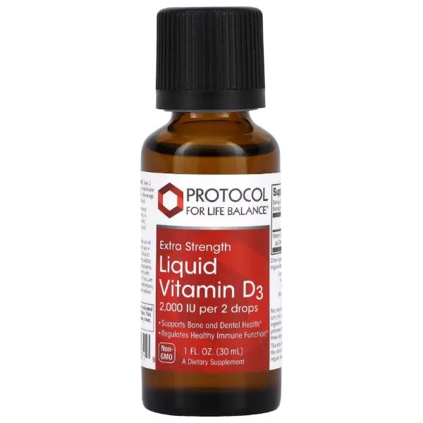 Витамин D Protocol for Life Balance Liquid Vitamin D3 Extra Strength 2,000 IU 30 мл 375 порций (000026359)