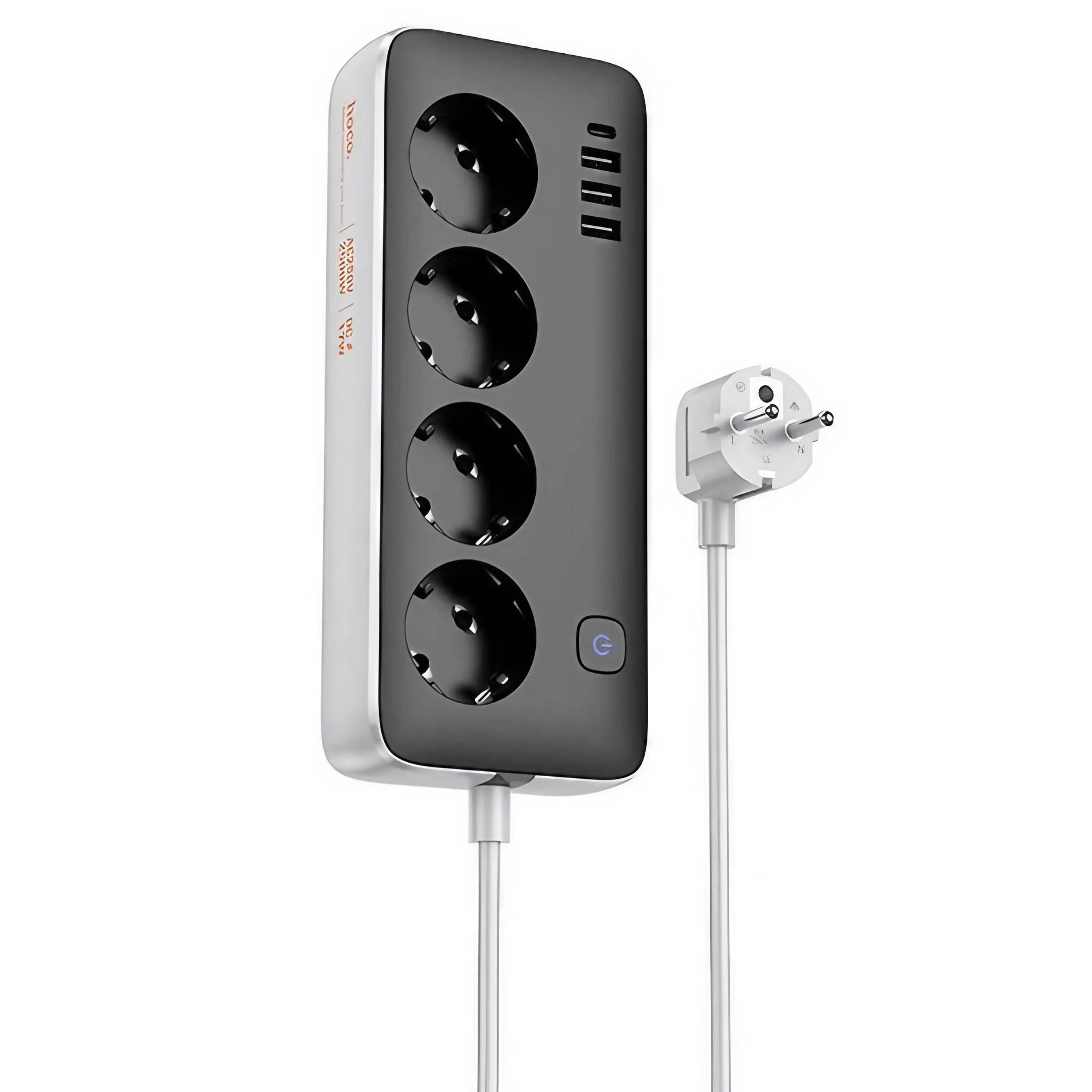 Удлинитель Hoco AC21 4x220V 3xUSB/1xType-C 2500W 1,5м (kmt785027)