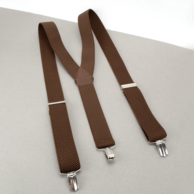 Подтяжки мужские резинка 35Y регулируемые на зажимах Светло-коричневый (2425541585) - фото 4