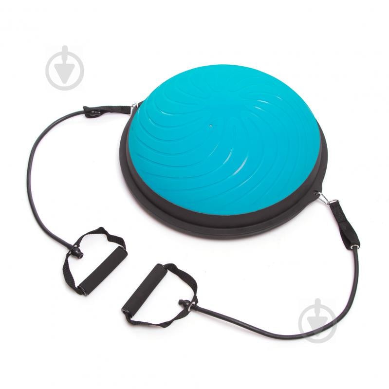 Балансировочная платформа цельная planeta-sport BOSU MINI с двумя эспандерами FI-1936 Голубой