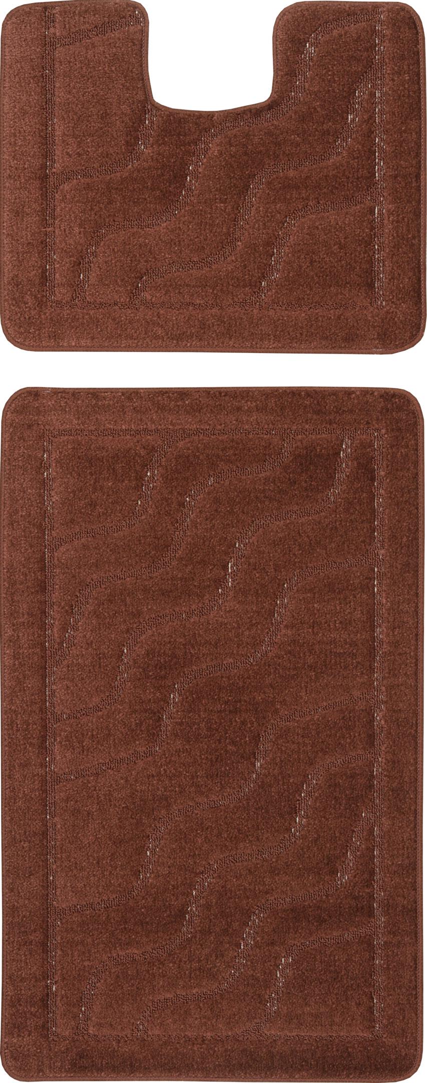 Набор ковриков в ванную комнату Relana Elana 5336 60x100 + 60x50 см Коричневый