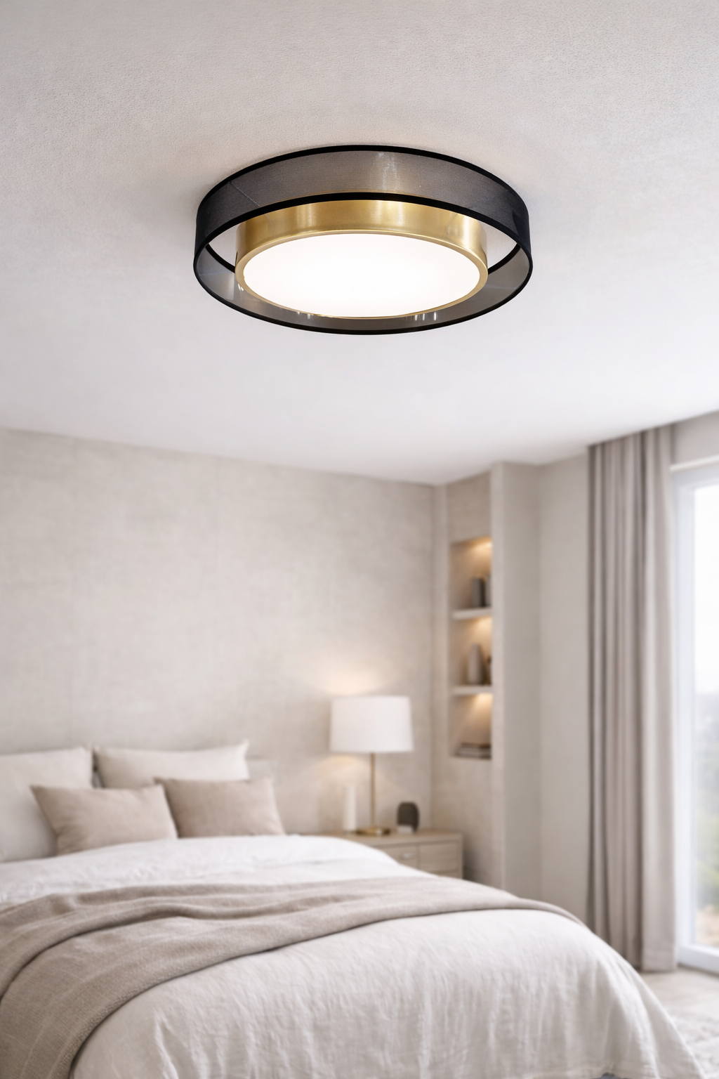 Люстра Halo Ring Brass LED 3 режима 42W (2039/BK/GD)