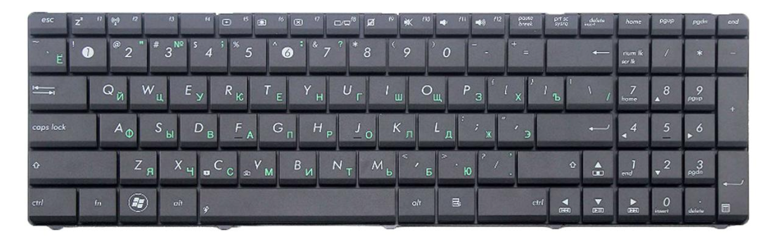 Клавіатура для ноутбука Asus A72 A72D матова (04GNV32KRU00)