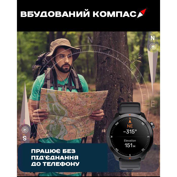 Смарт-часы North Edge XTrek PRO 5Bar Black (1782) - фото 6