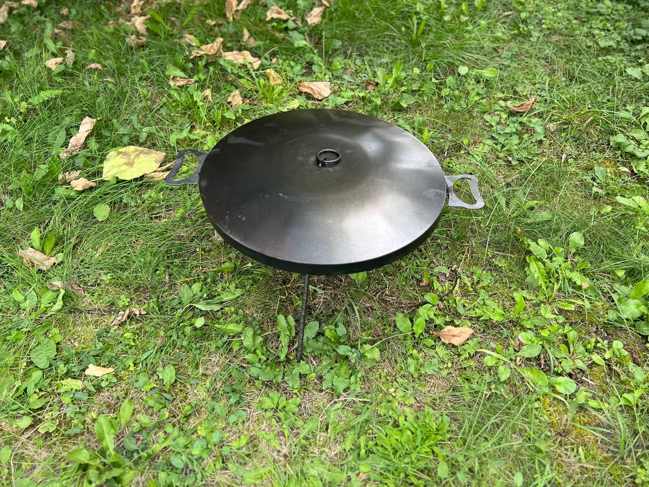 Сковорода из диска GrillKov с крышкой d 50 см толщина с бортиком 4 мм (2101-42)