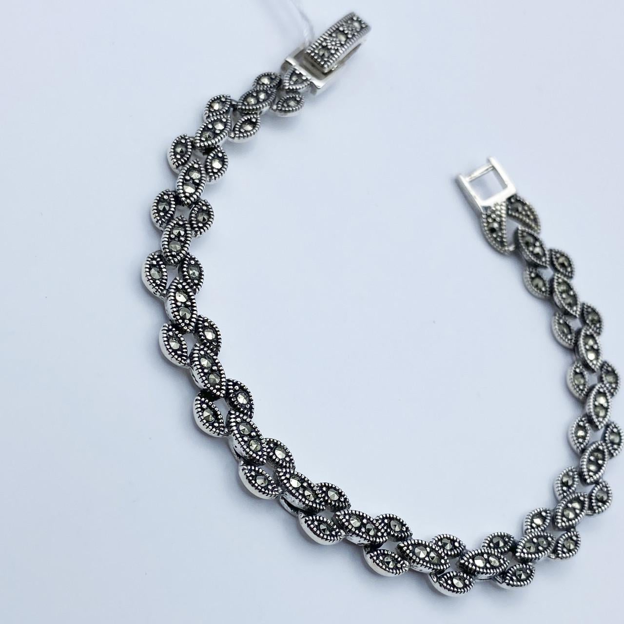 Браслет серебряный с марказитом р. 19 14,55 г