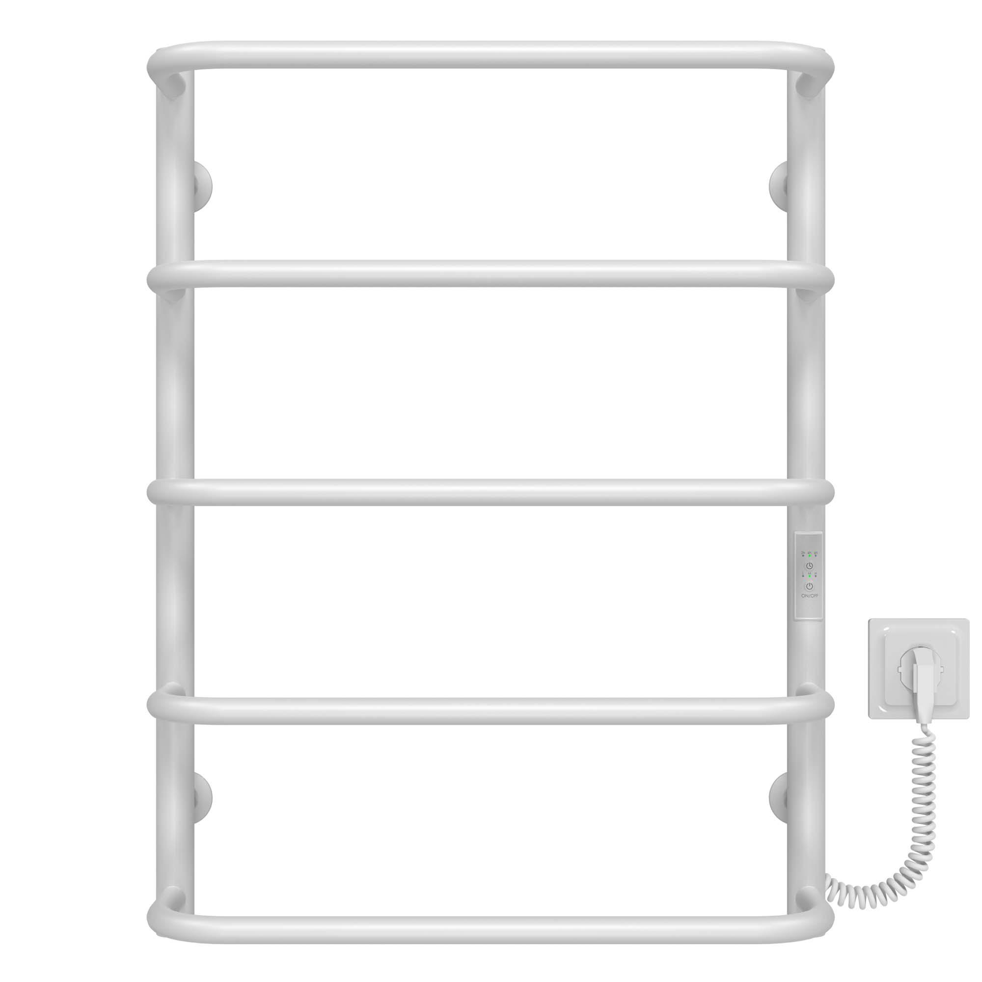 Полотенцесушитель электрический Deffi Стандарт П5 WD03 правое подключение нержавеющая сталь 500х700 мм Белый (C.SS.70.50.5.E.W.R.3)