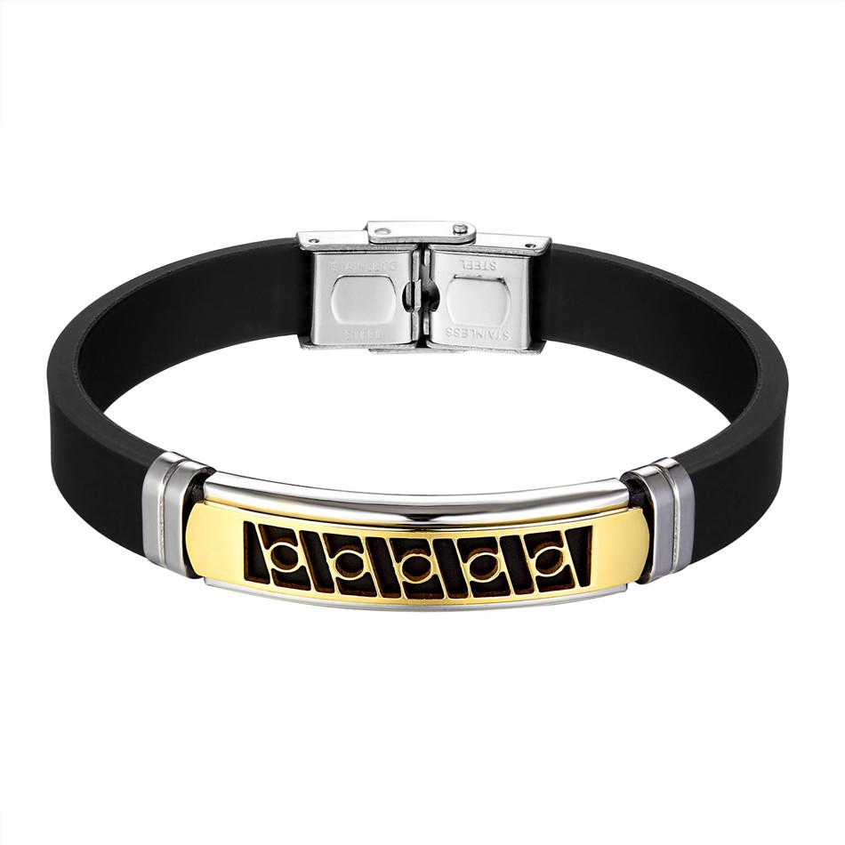 Браслет из медицинской стали на силиконовом ремешке 20 см (BSS-078)