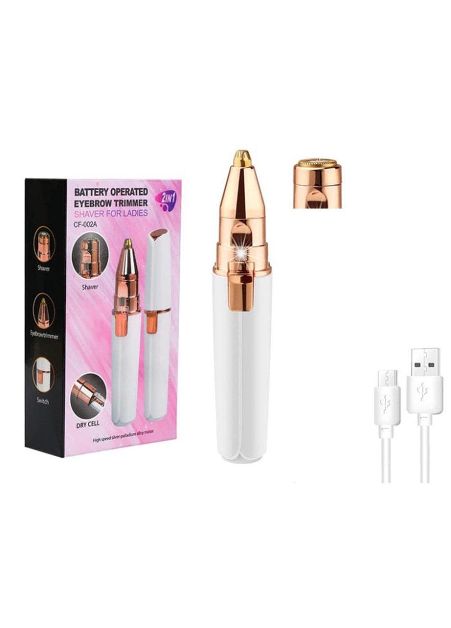 Триммер компактный женский Good Idea для лица и бровей аккумуляторный 2 насадки Белый (36334877U)