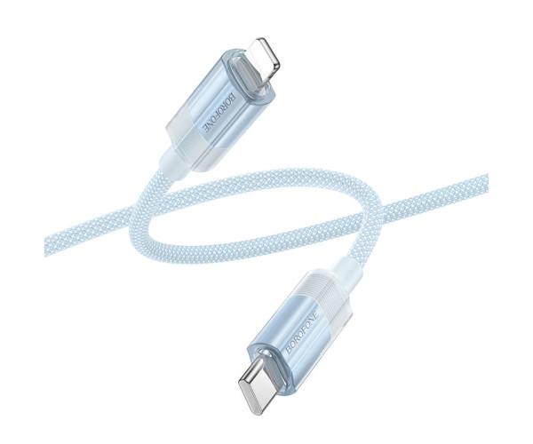 Кабель USB Borofone BU44 Sincero PD27W 3A Type-C to Lightning 1,2 м Blue Кабель USB Borofone BU44 Sincero PD27W 3A Type-C to Lightning 1,2 м Blue