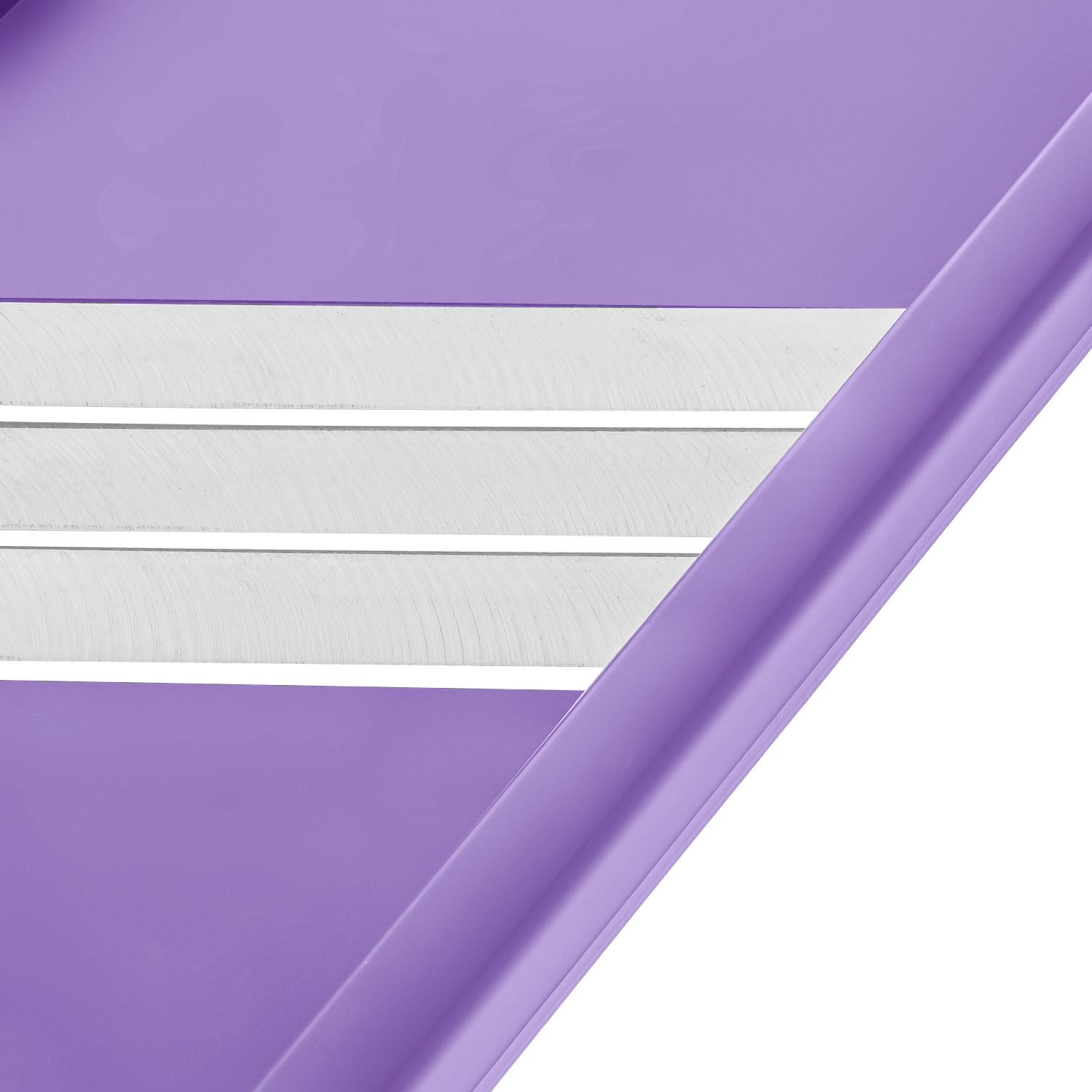 Шинковка для капусты и нарезки овощей/фруктов ручная пластиковая 3 лезвия 16,5х39 см Фиолетовый (86938) - фото 6 Шинковка для капусты и нарезки овощей/фруктов ручная пластиковая 3 лезвия 16,5х39 см Фиолетовый (86938) - фото 6