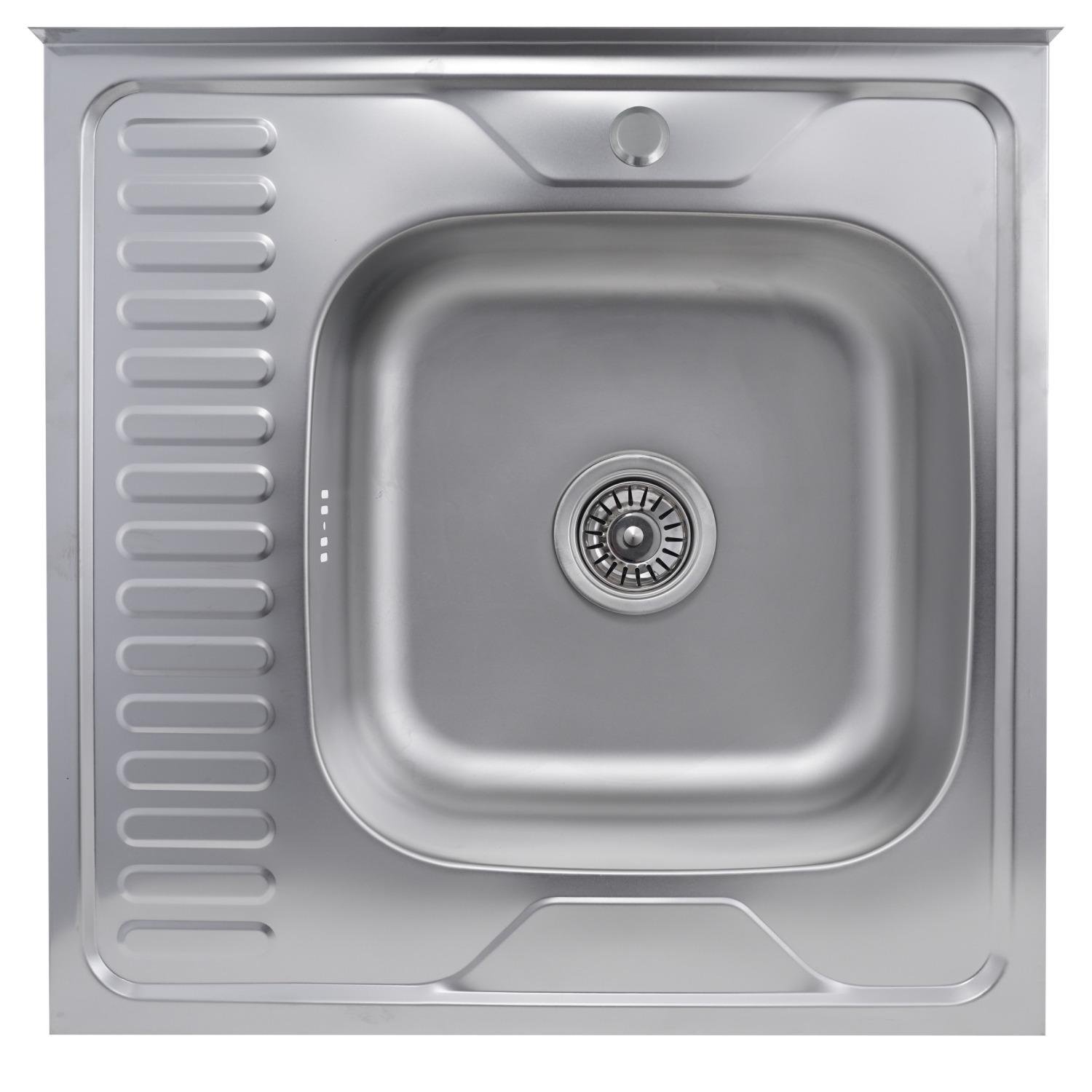 Мойка кухонная Platinum PLS-A406 квадратная из нержавеющей стали 600x600 мм (151909)