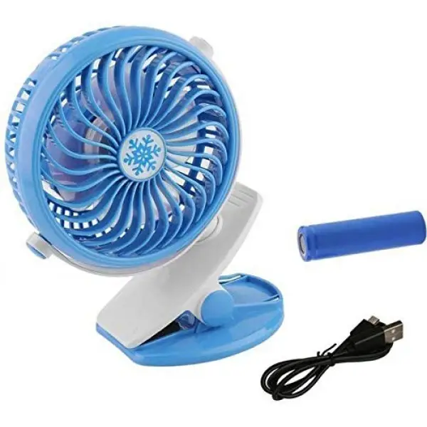 Вентилятор Mini Fan WX 6503 портативний настільний Moltis на прищіпці ABS-пластик Blue (WX6503)