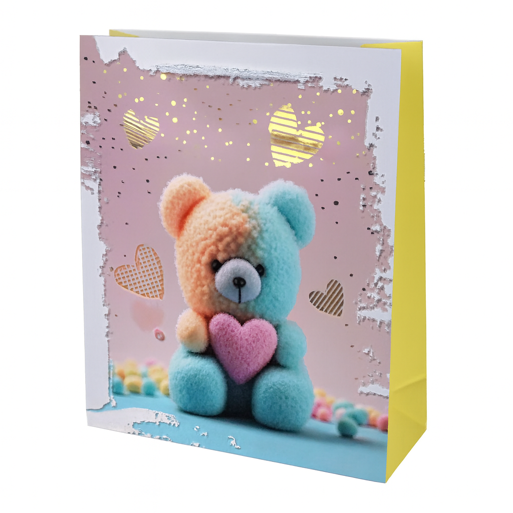 Подарочный пакет для ребенка With Love R95483-S 18х23х10 см Розовый с желтым (30167655)