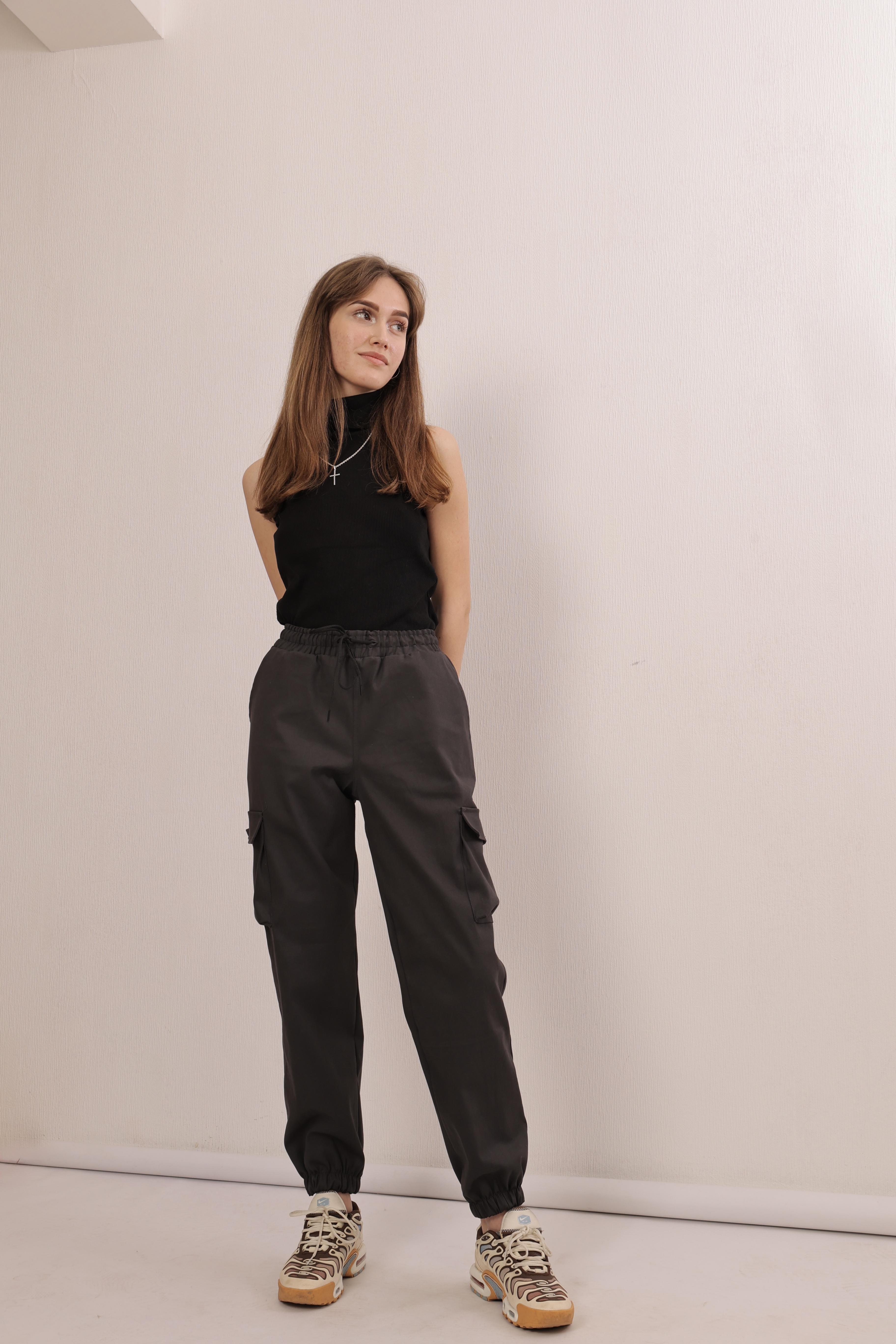 Штаны-джогеры детские на девочку демисезонные летние хлопковые р. 122 Графитовый (джграфіт-122д) - фото 1 Штаны-джогеры детские на девочку демисезонные летние хлопковые р. 122 Графитовый (джграфіт-122д) - фото 1