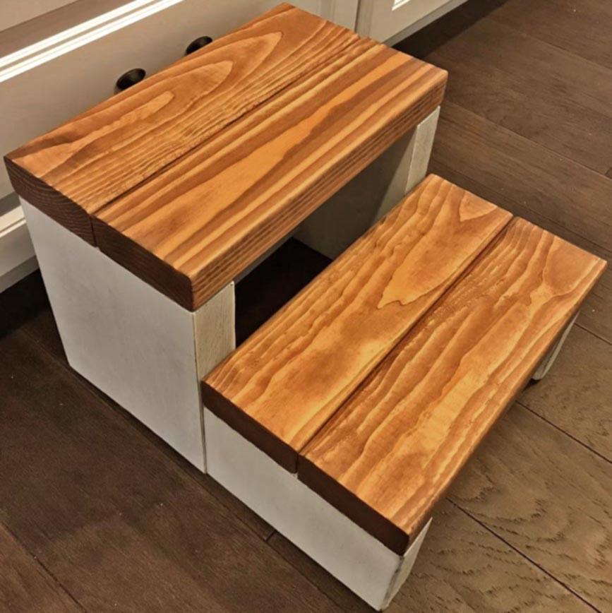 Скамейка-ступенька из дерева Калдария Шебби/Охра (ССТ-00372104)