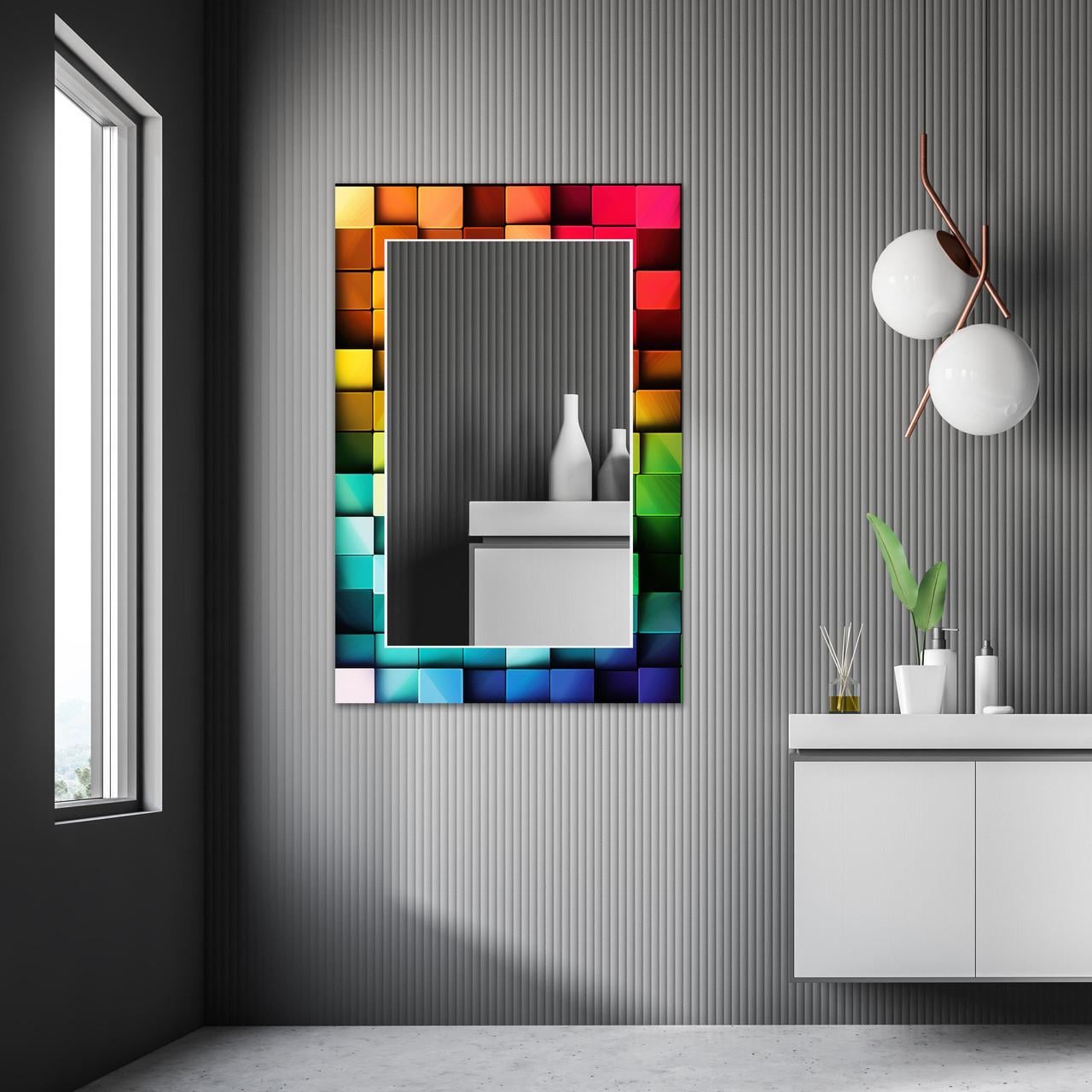 Зеркало на стену NovellaPrint с рисунком абстракции прямоугольное 90х60 см (2012.6)