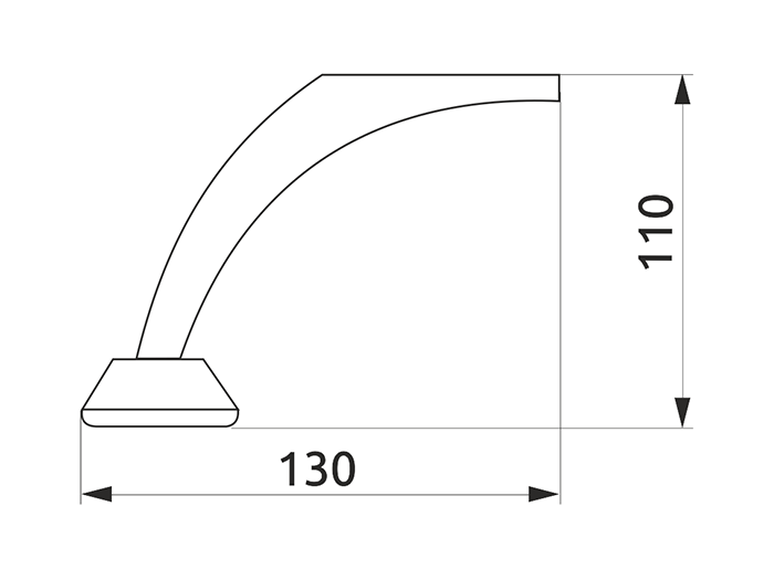 Опора нерегульована GIFF NZ0704 Н=110 t=1,2 вигнута Хром - фото 3