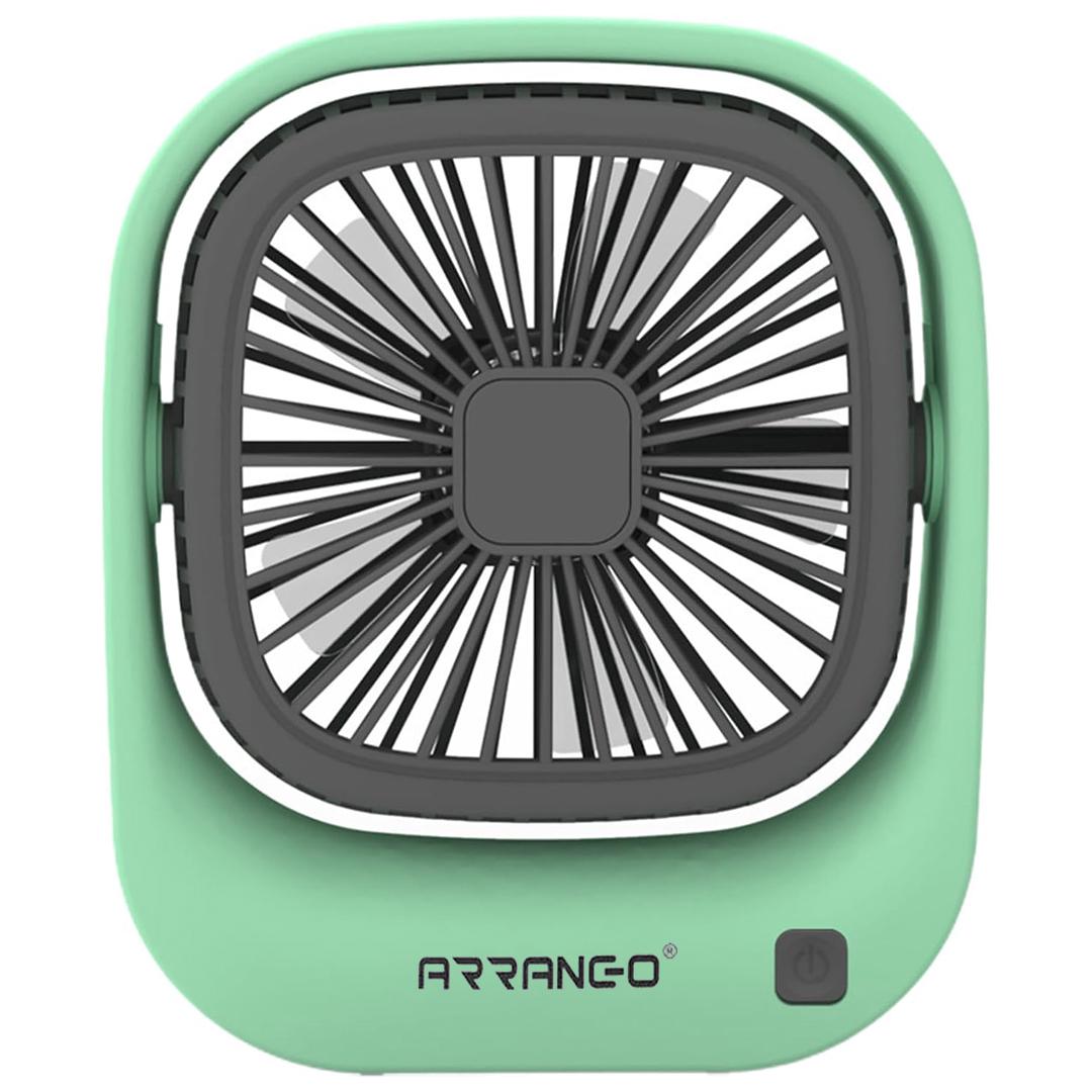 Вентилятор настільний Arranc-o AFS49064 на акумуляторі з USB зарядкою 1400mAh Зелений (caf2a47a)