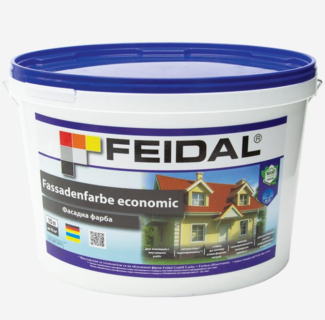 Краска фасадная Feidal Fassaden Farbe economic 10 л тонированная в цвет 5 (1886455449)