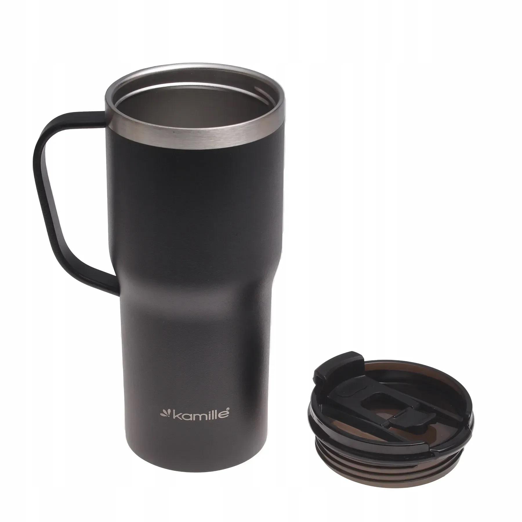 Термокухоль з металевою трубочкою та поверхнею soft-touch Kamille KM-2160 з нержавіючої сталі 600 мл Чорний (150-84-2160) - фото 3 Термокухоль з металевою трубочкою та поверхнею soft-touch Kamille KM-2160 з нержавіючої сталі 600 мл Чорний (150-84-2160) - фото 3
