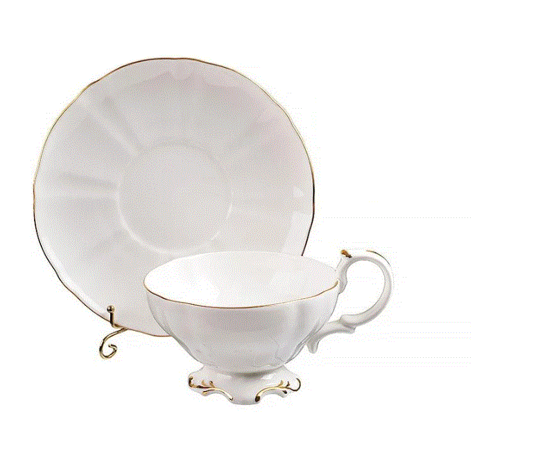 Чайний набір Lefard Королівський на 6 персон чашки із золотою облямівкою 200 мл Білий (264-649)