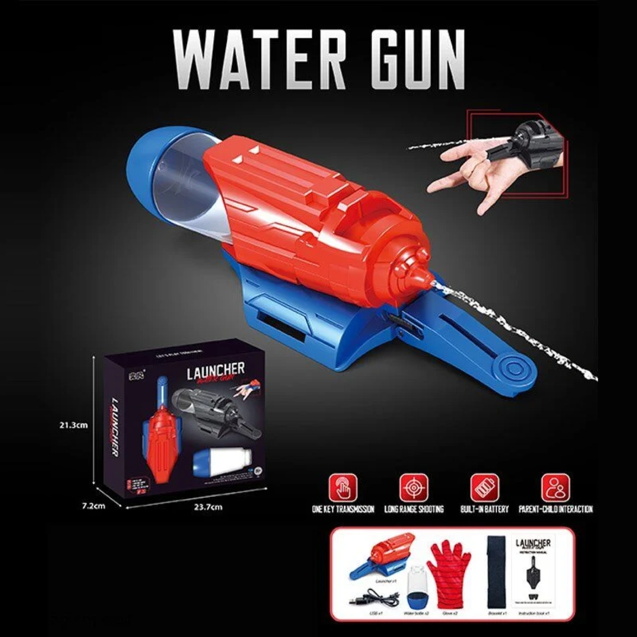 Бластер водяной аккумуляторный Yamana H2 с автоматическим наполнением и LED-подсветкой (26433365) - фото 5 Бластер водяной аккумуляторный Yamana H2 с автоматическим наполнением и LED-подсветкой (26433365) - фото 5