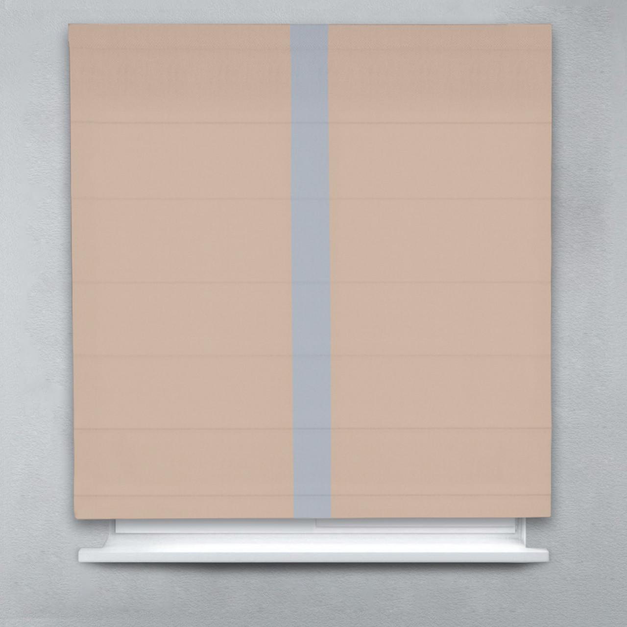 Римская штора Блэкаут Перфект с кантом по центру 180х170 см Бежевый/Светло-серый