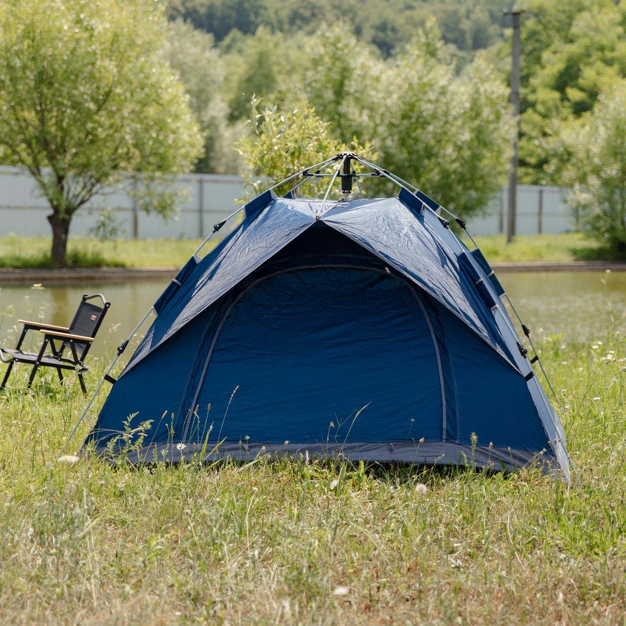 Намет тримісний LU-002 автоматичний кемпінговий 190x190x140 см Синій (7464) - фото 6 Намет тримісний LU-002 автоматичний кемпінговий 190x190x140 см Синій (7464) - фото 6