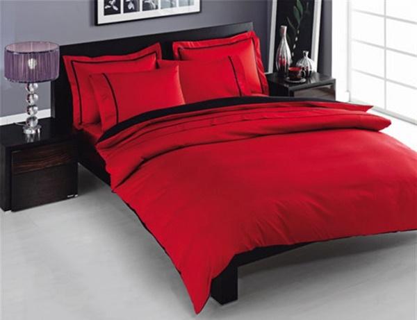 Постельное белье Tac Delux Prestige kirmizi евро Красный (svt 2000022223058)